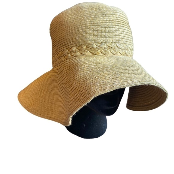 Mint by Goorin Tan Braided 100% Paper Sun Hat Women's Size O/S - Picture 3 of 13